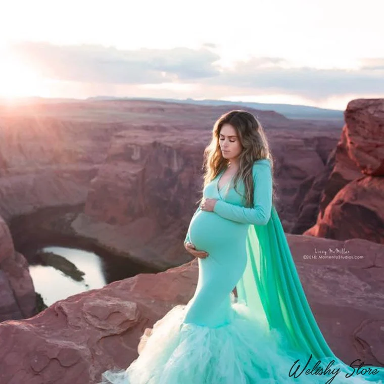 

Потрясающие шикарные платья для беременных женщин 2020 с накидкой тюлевые пышные платья-русалки для выпускного вечера и фотосессии на заказ