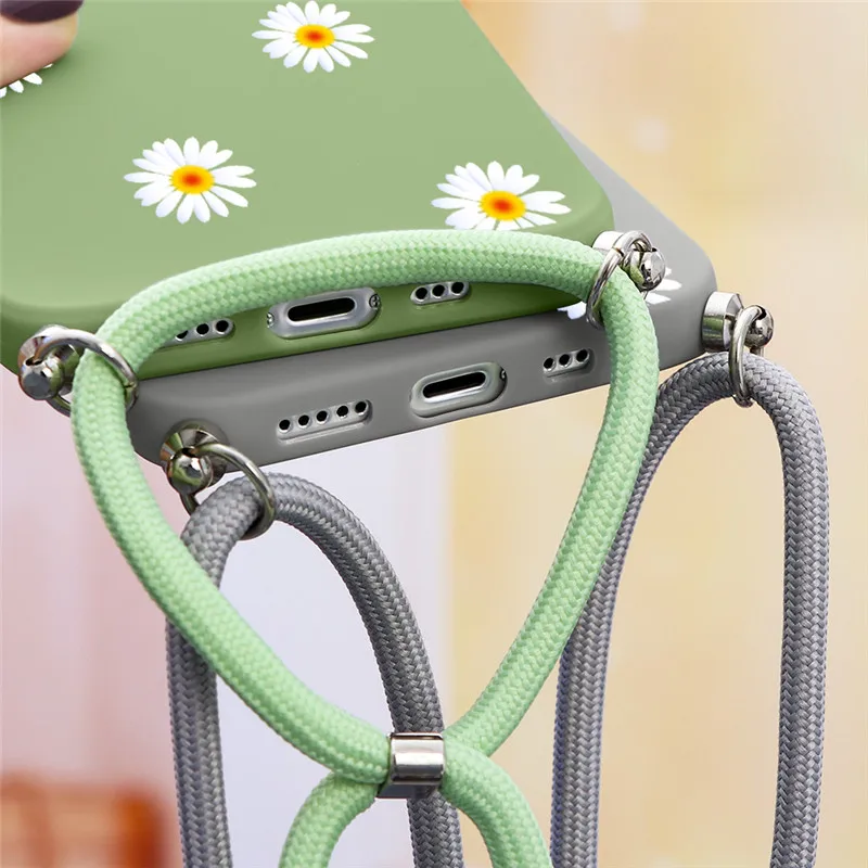 

Soft TPU Case For iPhone 12 Pro Mini XR XS Max X 7 8 6 6S Plus SE 2020 10 Cover For iPhone 11 Pro Max Necklace Lanyard Rope Case