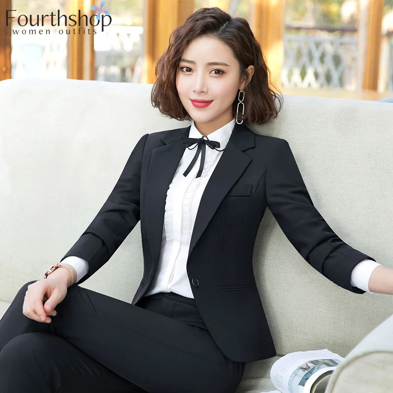Офис деловой костюм комплект одежды из 2 предметов пиджак женские формальные