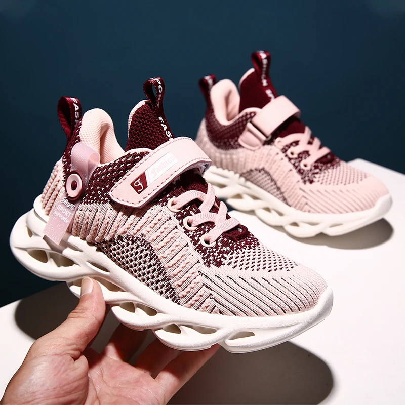 

Brand Boys Sneakers Kids Running Shoes Bounce Design Girls Tenis Infantil School Sport Shoes Outdoor Hollow Sole Children Shoes