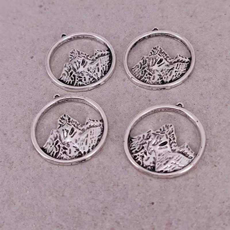 

50 pcs Mountain Hill Gold And Silver Color Pendant charm Engagement Jewelry For Women Man