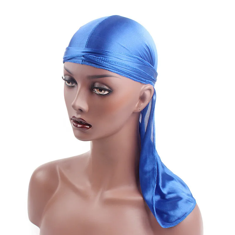

Fashion Men's Satin Durags Bandanna Turban Wigs Pirate Hat Men Silky Durag Headwear Headband