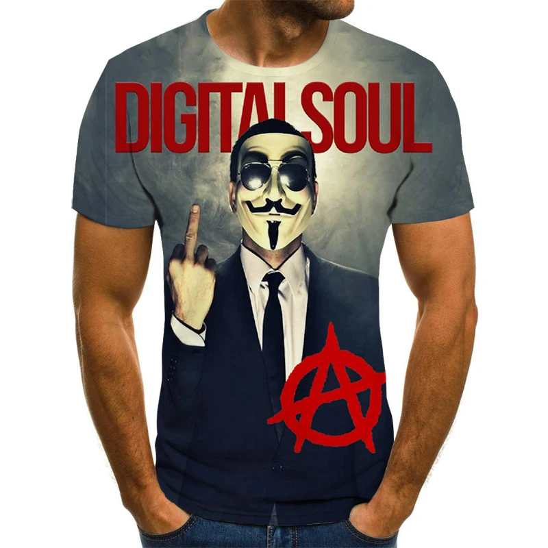 

Clown T-shirt for Men and Women, Fashion Joker Face 3D Print T-shirts, Size