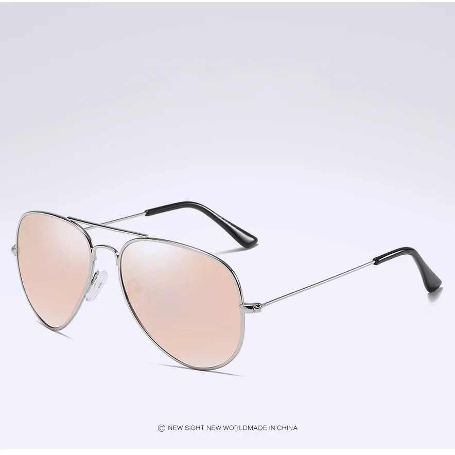 silver pink mirror HDSUNFLY поляризационные солнцезащитные очки для мужчин и женщин, модные фирменные дизайнерские солнцезащитные очки, женские солнцезащитные очки UV400 - Цвет линз: silver pink mirror