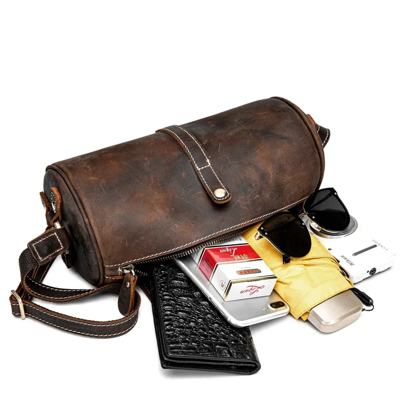

Leather women's bag spring and summer 2020 new cylinder Single Shoulder Messenger Bag fashion simple Mini pillow bag