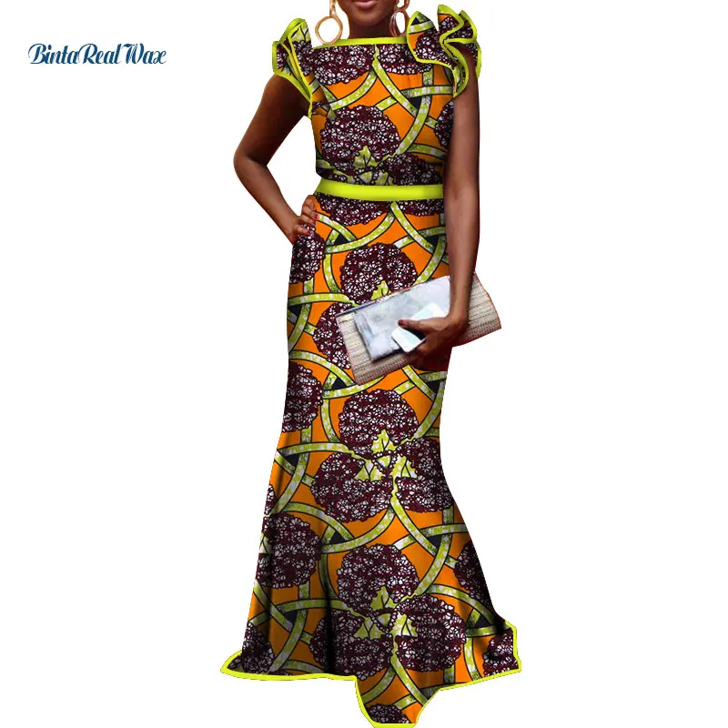 Женские африканские платья в стиле Дашики длинные африканском с принтом Анкары