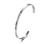 Браслет-манжета из нержавеющей стали с вдохновляющими цитатами, 4 мм, BE светильник