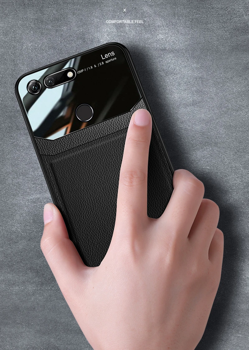 I coque, чехол, чехол, для HuaWei Honor View V20 V10 на кожаном зеркальном стекле Силиконовый противоударный телефон роскошные оригинальные милые чехлы