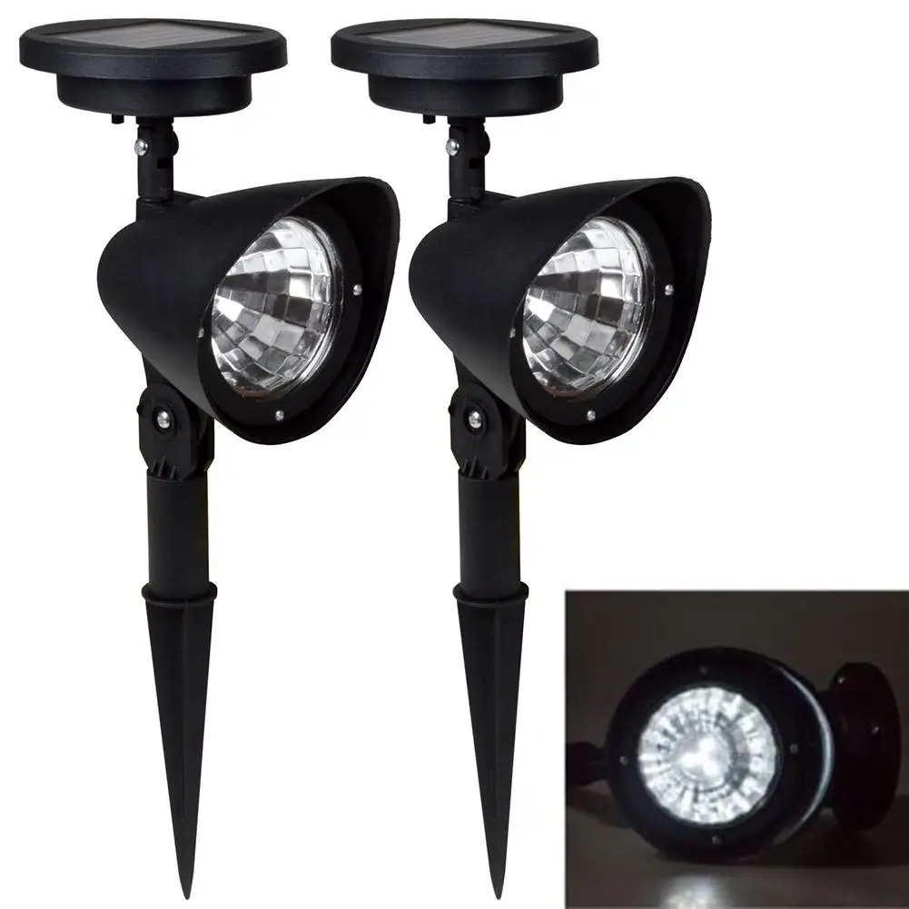 2шт 4LED Солнечная энергия точечные светильники Открытый Пейзаж сад Газон Путь