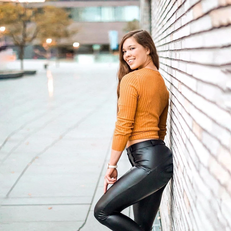 Женские брюки из ПУ кожи с флисовой подкладкой|Брюки| |