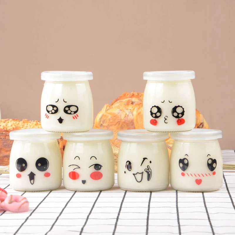 1pc Wish Bottle Mini Yogurt Pudding Glass Jar Milk Jelly Baking Pan Food Storage Container 100ML/ 150ML/200ML | Дом и сад