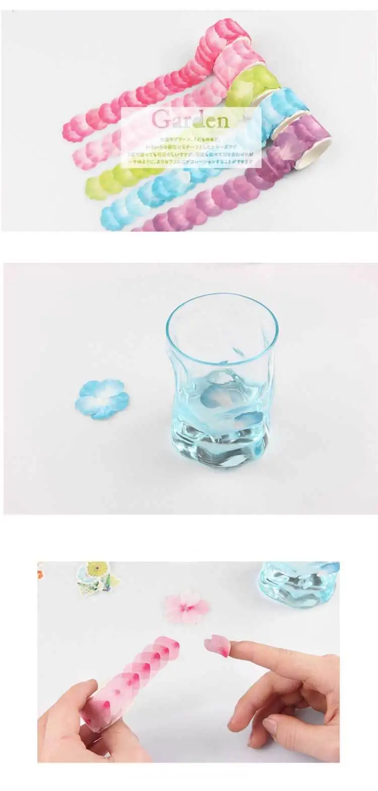 Kawaii японский цвет Лепесток сакуры васи ленты DIY декоративные Скрапбукинг наклейки планировщик маскировки клейкая лента 02471