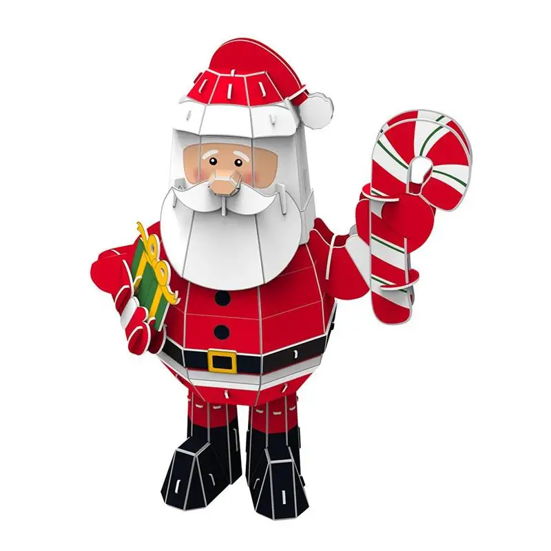 

3D Рождественская головоломка, Санта-Клаус, снеговик, лось, гайковерт, сделай сам, трехмерная бумажная головоломка, Детская развивающая игру...