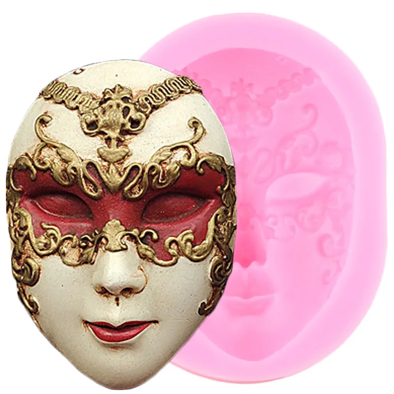 DIY Art Craft Mask Silicone Mold Fondant Molds Cake Decorating Tools Gumpaste Mould Polymer Clay Resin | Дом и сад