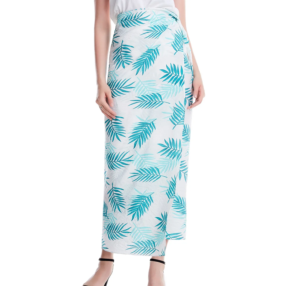 Новая модная женская юбка с принтом повседневная Хлопковая Женская Макси