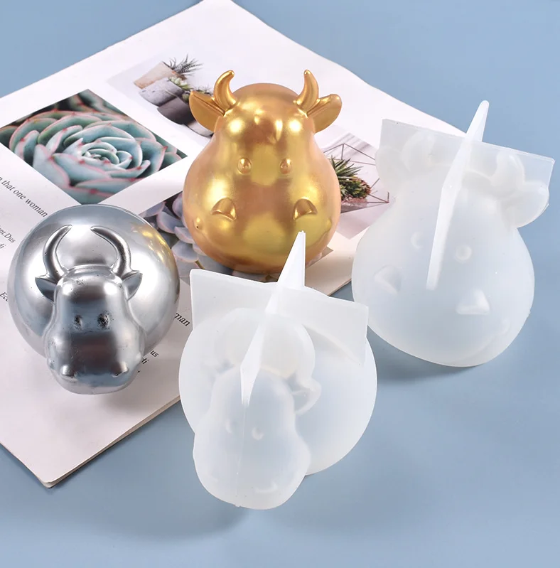 Aouke 3D Ox Head для ручной лепки DIY сделай сам милый год талисман торт выпечка