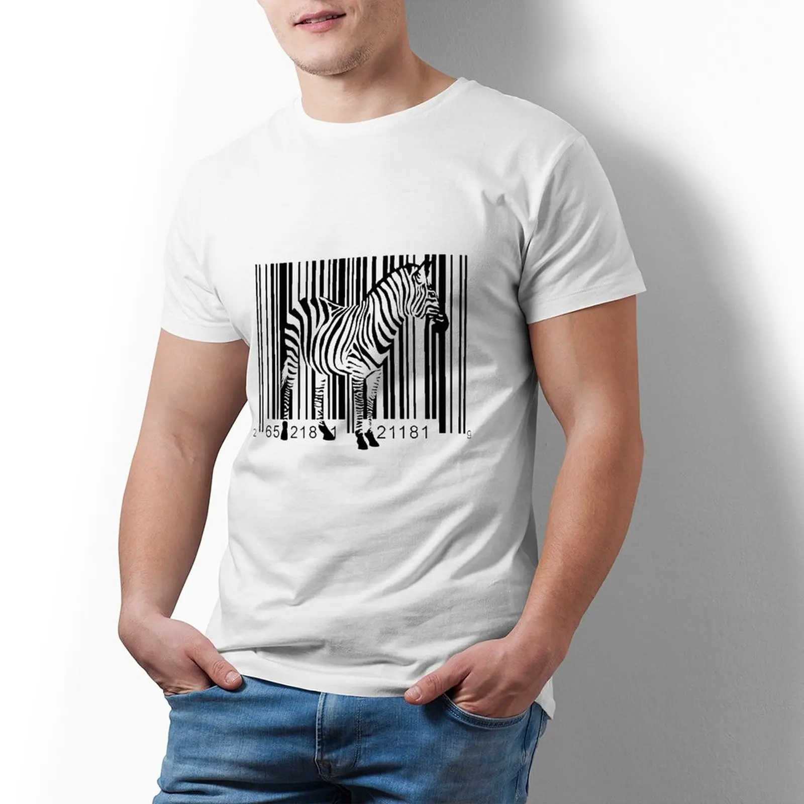

Футболка мужская с принтом зебры, 100 хлопок, короткий рукав