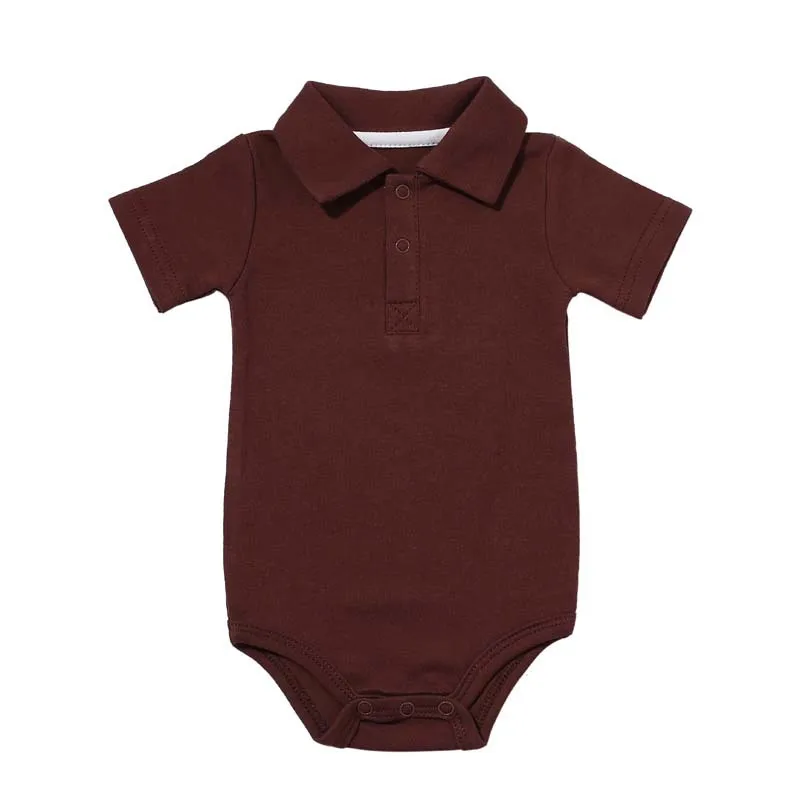 

New Baby Clothes Summer Short-Sleeved Baby Jumpsuit Baby Boy Girl Rompers Turn-down Collar Infant Newborn Cotton Romper