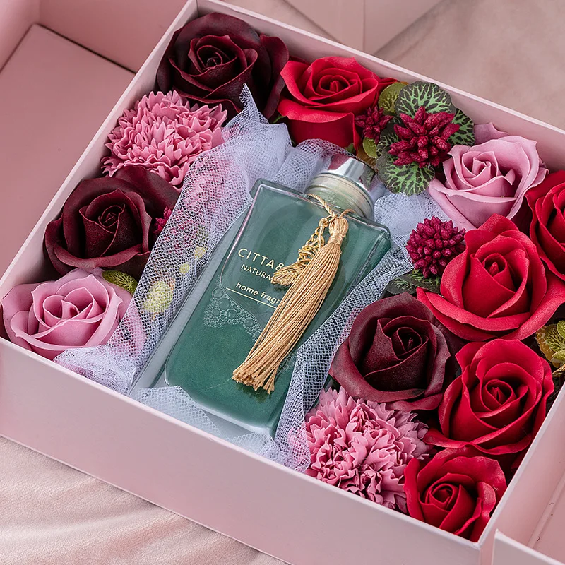

Rose Flower Soap Flower Gift Box Simulation Flower Flower Box Creative Gift Valentine's Day Gift Aromatherapy Souvenir