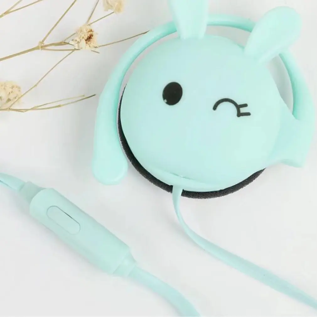 

Cartoon Rabbit Hanging Ear Headphones Earphone Ear Hook Earphone For Mobile Phone Headset Earbuds Eartips Earplug