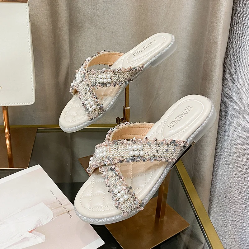 

2021 Summer New Simple Transparent Sandals Women Outdoor Slippers High Quality Flat Roman Sandals XL Women's Shoes 33-43