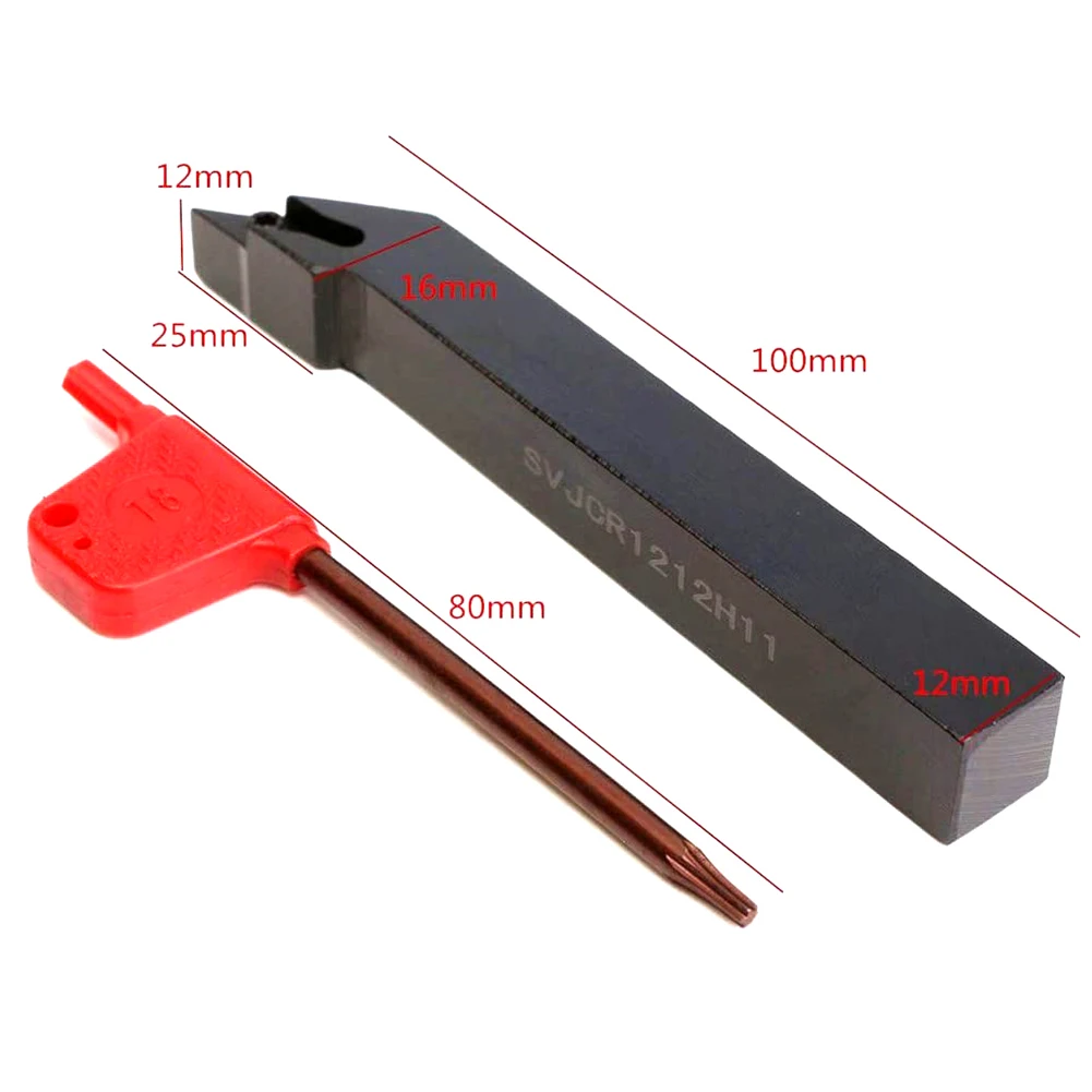 Держатель токарного инструмента SVJCR1212H11 12x100 мм токарный станок с ключом для VCMT110304