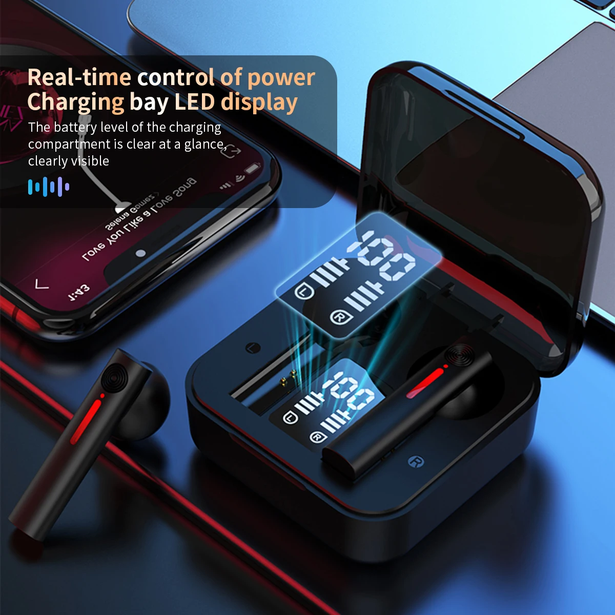 T13 Bluetooth наушники Беспроводной светодиодный Дисплей HD Высокое качество звонков
