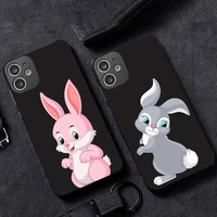 cute cartoon rabbit pink heart phone case for iphone 12 11 mini pro xs max xr 8 7 6 6s plus x 5s se 2020