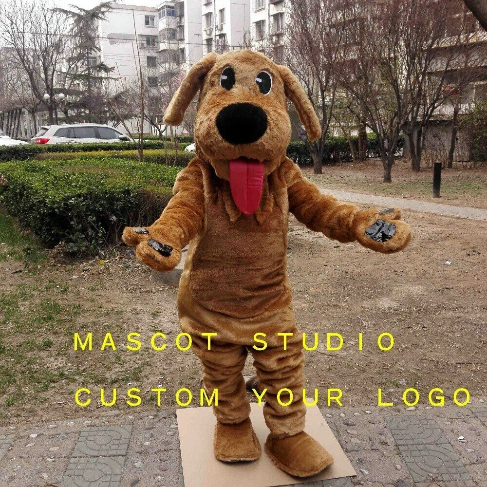 

Brown Dog Mascot Costume Suit Cosplay Party Game Animal Fancy Dress Outfit Advertising Halloween Adults Parade Character
