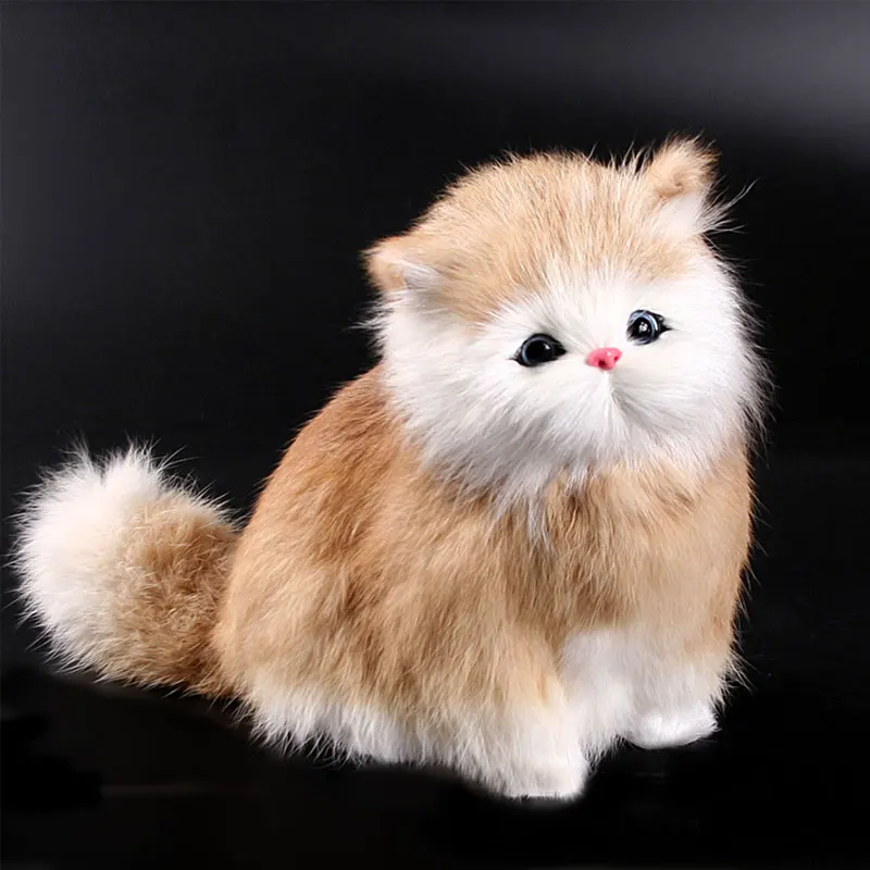 Cat4 Электрическая натуралистичная милая кошечка, звучащая котята, милая игрушка анимальный декор, плюшевая кукла, подарок на день рождения для детей, девочек - Цвет: Cat4
