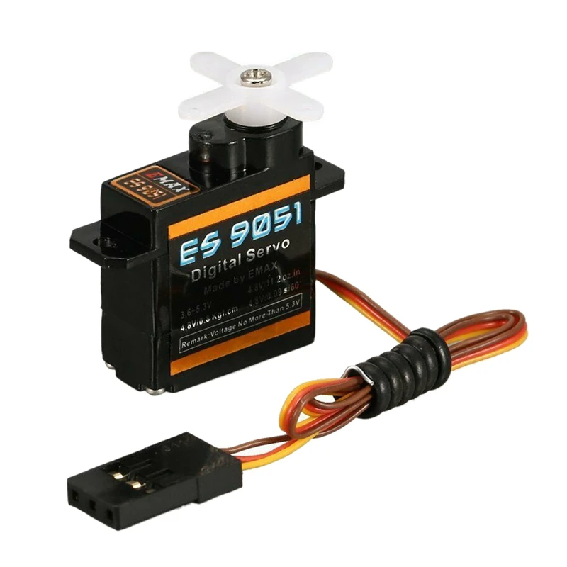 EMAX цифровой пластиковый сервопривод ES9051 4 8 V 0 8Kg для RC Самолет с неподвижным
