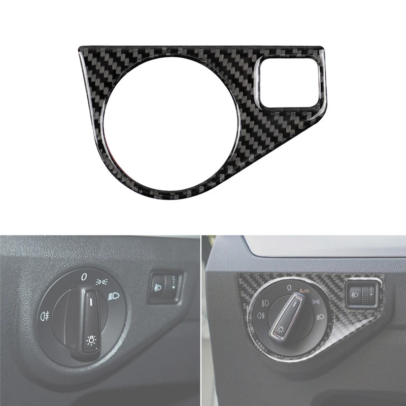 

For Volkswagen VW Lavida 2015 2016 Carbon Fiber Car Interior Parts Headlight Switch Button Decoration Cover Trim Sticker