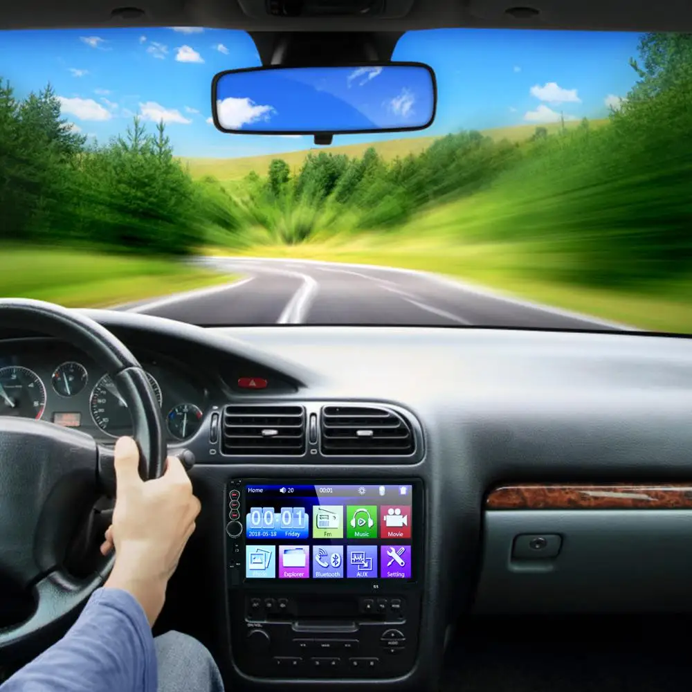 2 Din 7 дюймов ЖК сенсорный экран Авторадио Авто радио плеер Поддержка bluetooth Камера просмотра автомобиля аудио 2din Автомагнитола 7028