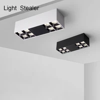 modern surface mounted spotlight minimalist style 28w ac85 265v grid double sided illuminate deep anti glare ceiling light