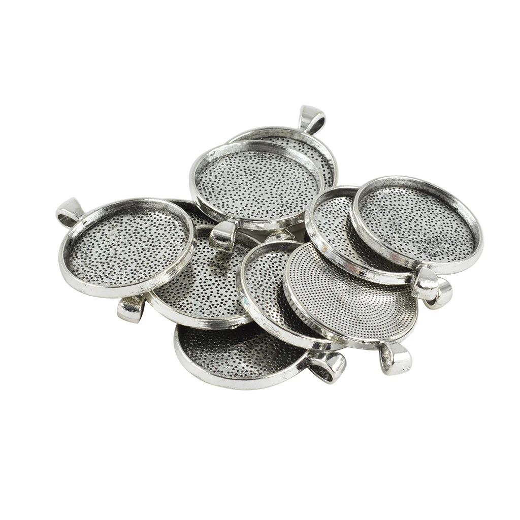 

10pcs Blank Round Bezel Tray /Base For DIY 30mm Cabochon Charms Pendant