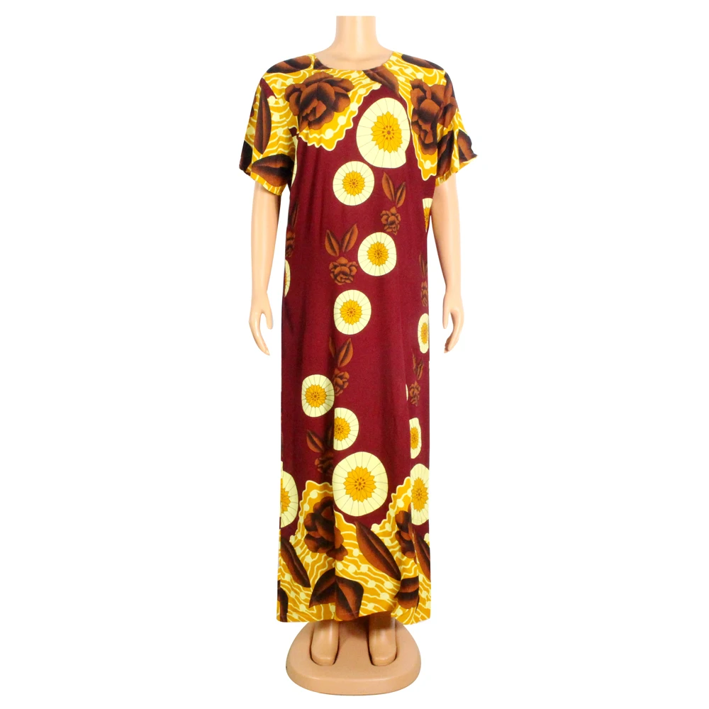 

African Dresses For Women 2020 Summer Ladies Traditional Clothes Flowers Pattern Colorful Print Short Sleeve Beautiful