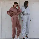 Новинка 2021, женские комплекты, осенне-зимний однотонный французский Повседневный пуловер с высокой талией, уличная мода, женские комплекты из двух предметов