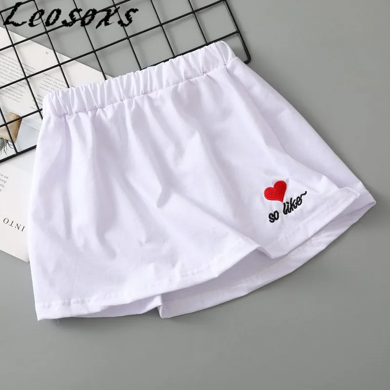 

Leosoxs Solid color all-match cover Fart stock skirt Inside Anti-burnout white skirt korean A-line skirt women Layered Skirts