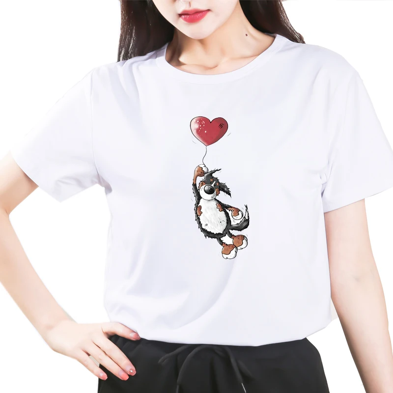 

2021 New Summer Women's T-Shirt Happy Bernese Mountain Dog Graphic Tees Women Harajuku TShirt Anime Female Tops Clothes