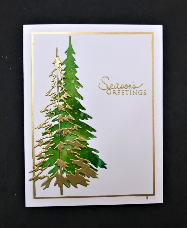 Штампы для изготовления открыток в виде леса с рождеством металлические