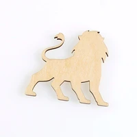 lion king shape mascot laser cut christmas decorations silhouette blank unpainted 25 pieces wooden shape 1464