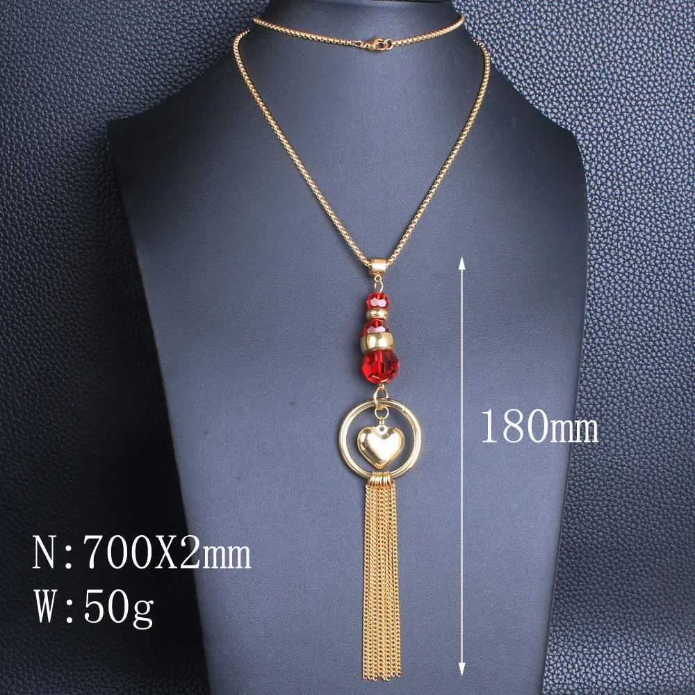 Newest Fashion Stainless Steel Jewelry For Woman and Girl 700mm Long Charm Sweater Chain Necklace Pendant NEIZCOBF |