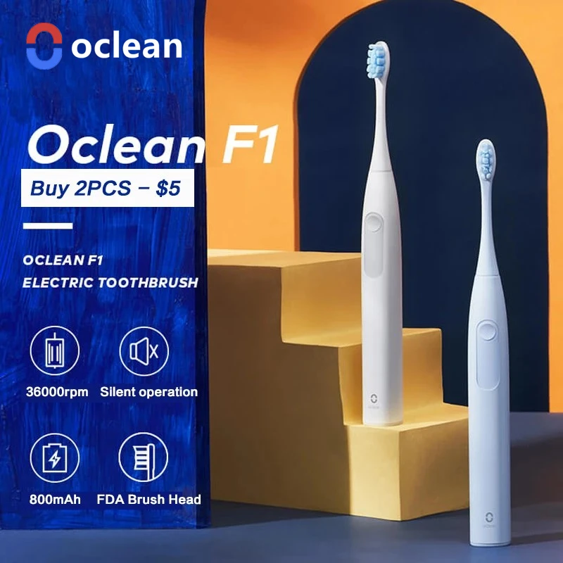 

Электрическая зубная щетка Oclean F1, 2 режима, водонепроницаемость IPX7