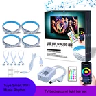 Tuya Smart Wifi Music LED Strip Lights USB TV Backlight Kit with Alexa Google Home 16 Color Changing 5050 LED Bias Lighting