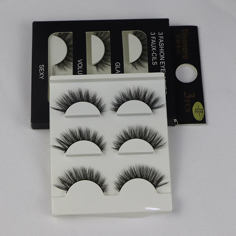 3 пары норковые ресницы натуральные накладные для глаз макияж ручная работа 3d