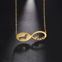sipuris custom name dog necklace stainless steel personalized name necklace for women golden animal fashion jewelry gift 2021