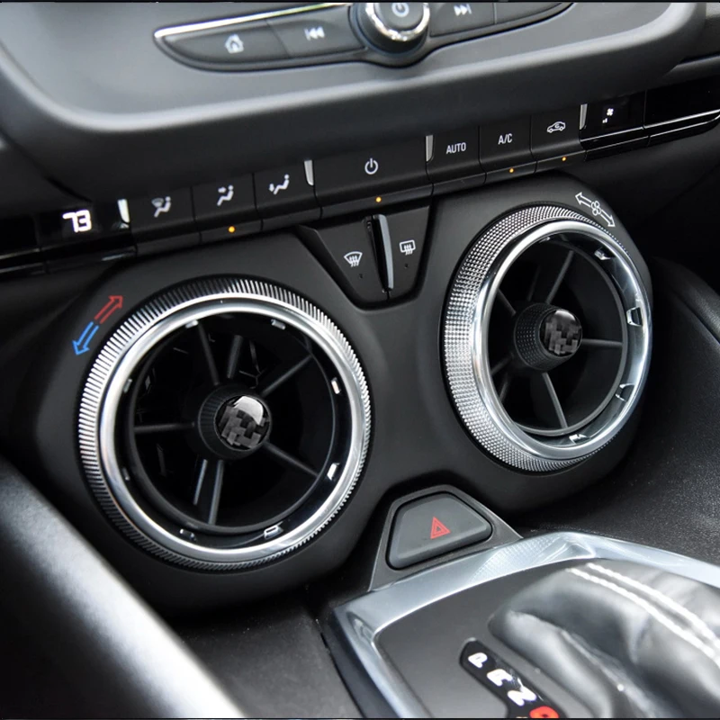 

4X High Quality Carbon Fiber Interior Air Vent Outlet Knob Cover For Chevrolet Camaro 2017-19 Accessories