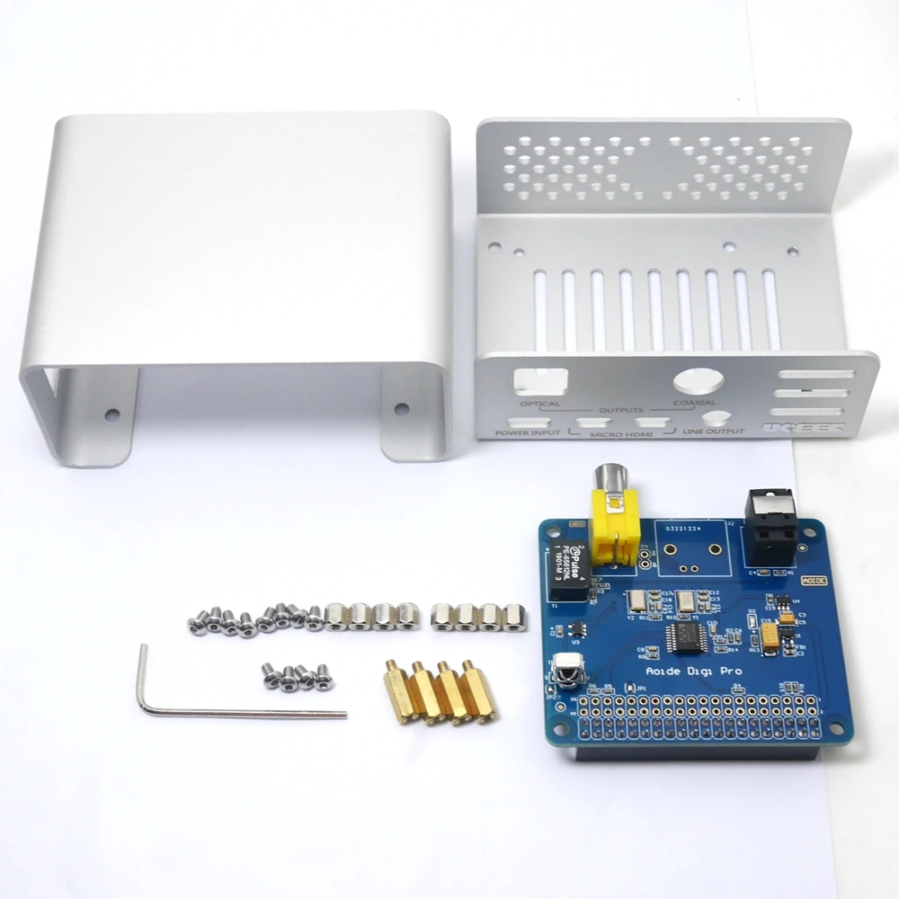 DigiProCaseforPi4 Алюминиевый корпус и UGEEK AOIDE Digi Pro работают с Raspberry Pi 4 Модель B/4B | DIY ваш HiFi плеер построить с Raspberry Pi - Цвет: DigiProCaseforPi4