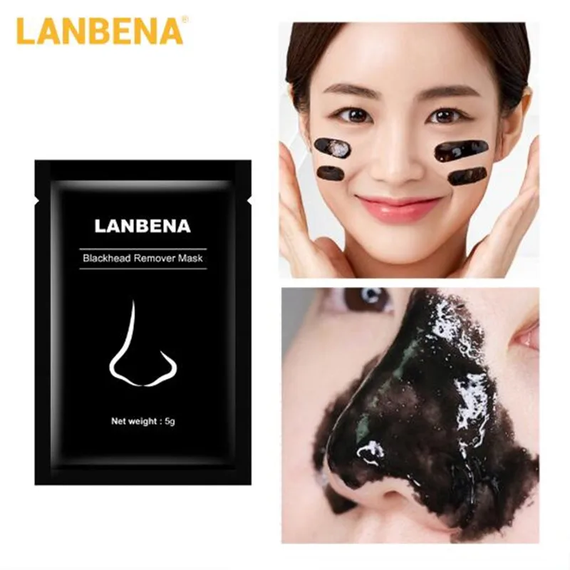 LANBENA маска для носа черная удаления черных точек Очищающая из древесного угля