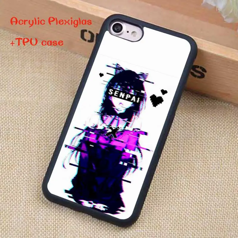

Sad Anime Aesthetic Senpai Phone Case For iphone 12 11 Pro Max X XR XS SE 2020 6S 7 8 Plus Acrylic Plexiglass TPU